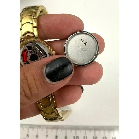 Elgin Gold Tone Watch 22mm EG386 Round Dial Women's WORKS - Picture 4 of 14